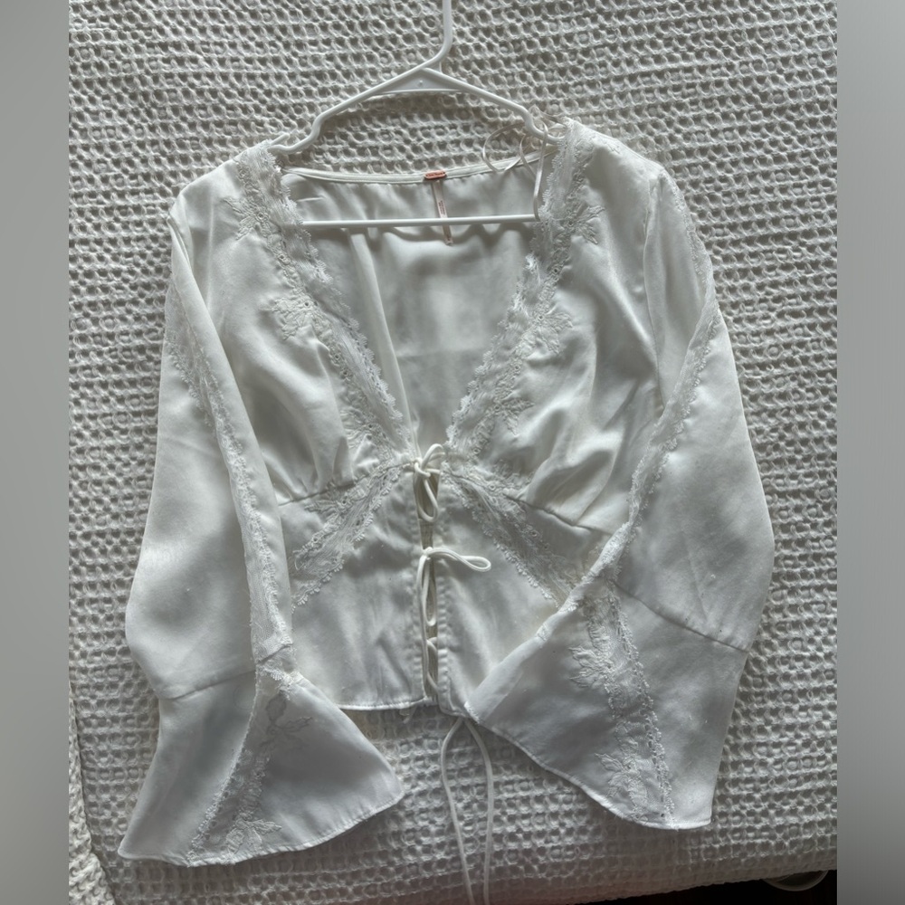 Free People Tie Lace Top
